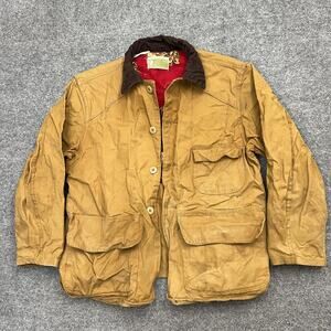 Vintage JCPenney Hunting Jacket Mens 42 Duck Canvas Birds Lined Workwear 60s
